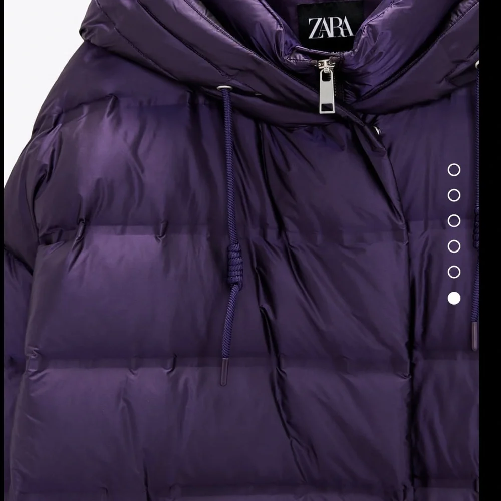Zara Purple Puffer Coat with Hood - Picture 5 of 6
